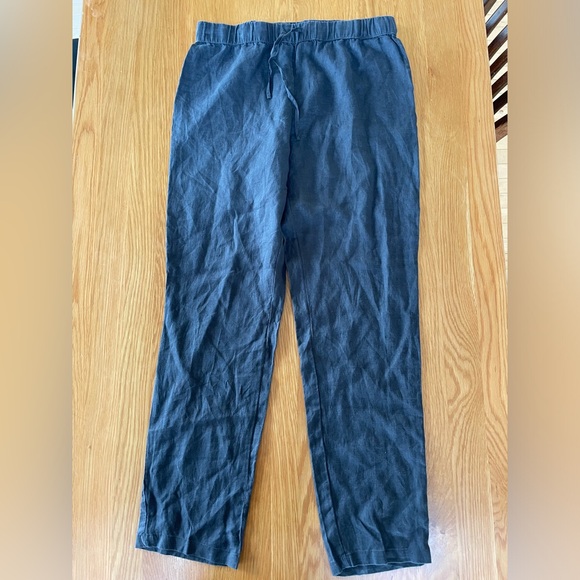 H&M linen black lounge pants. - Picture 1 of 2